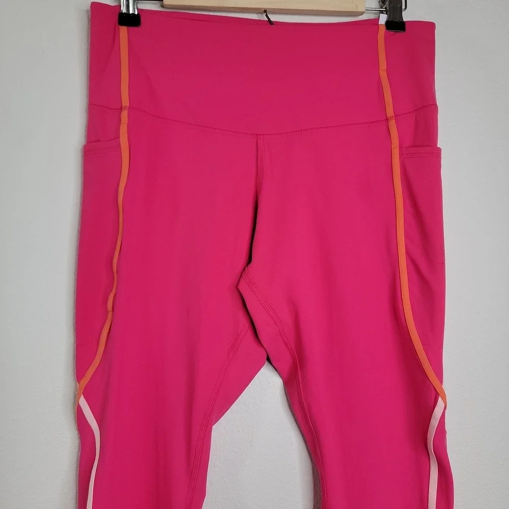 Members Mark‎ Womens XL Leggings Pink Athletic Workout Yoga Pockets High Rise
